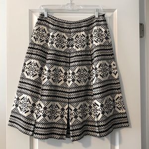 Geometric A-line Pleated Skirt